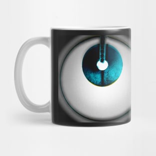 ART DECO MOD CIRCLE GEOMETRIC DESIGN BLUE BLACK GREY Mug